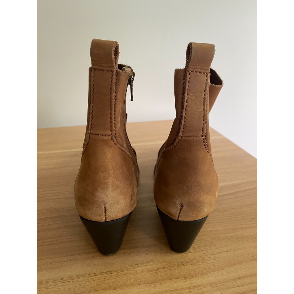 Splendid Genuine Leather Ankle Boots Brown Womens Size 7 Zip Western Booties - Picture 11 of 12